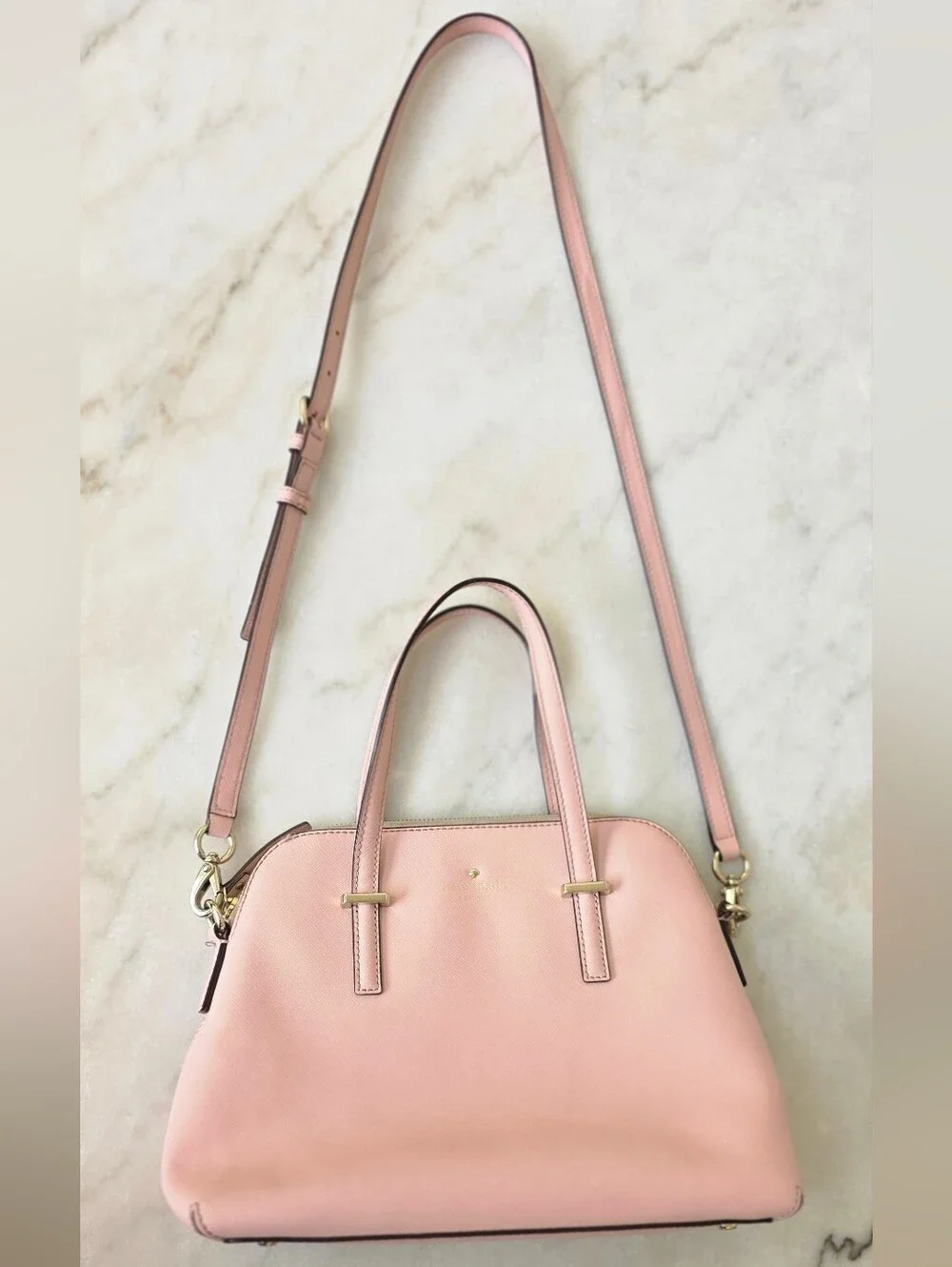 kate spade Pink Leather Satchel with Gold Hardware